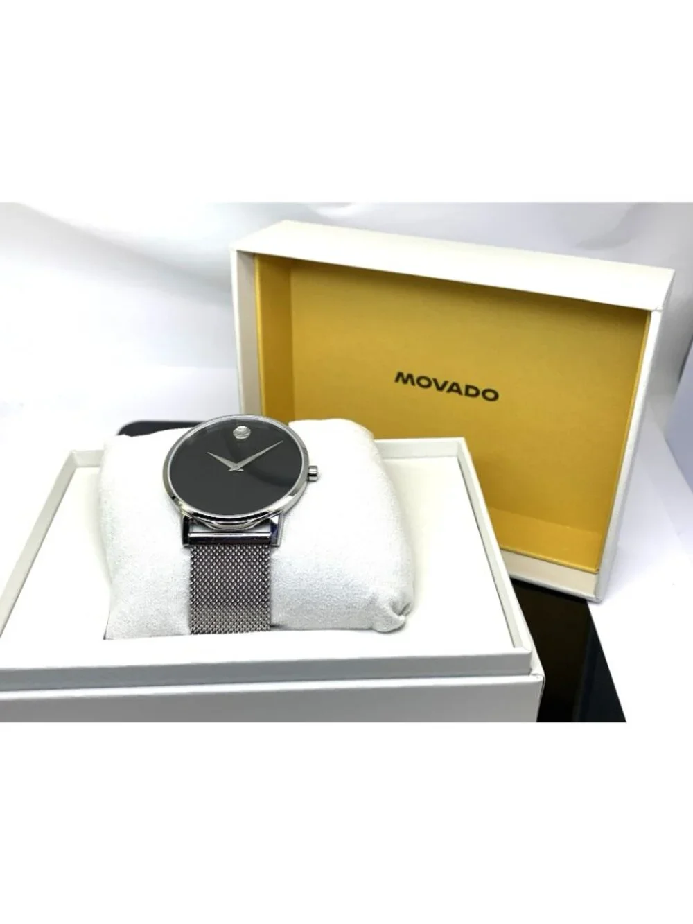 Movado Men's Watch 0607219 Black Dial Swiss Quartz Silver Stainless Steel